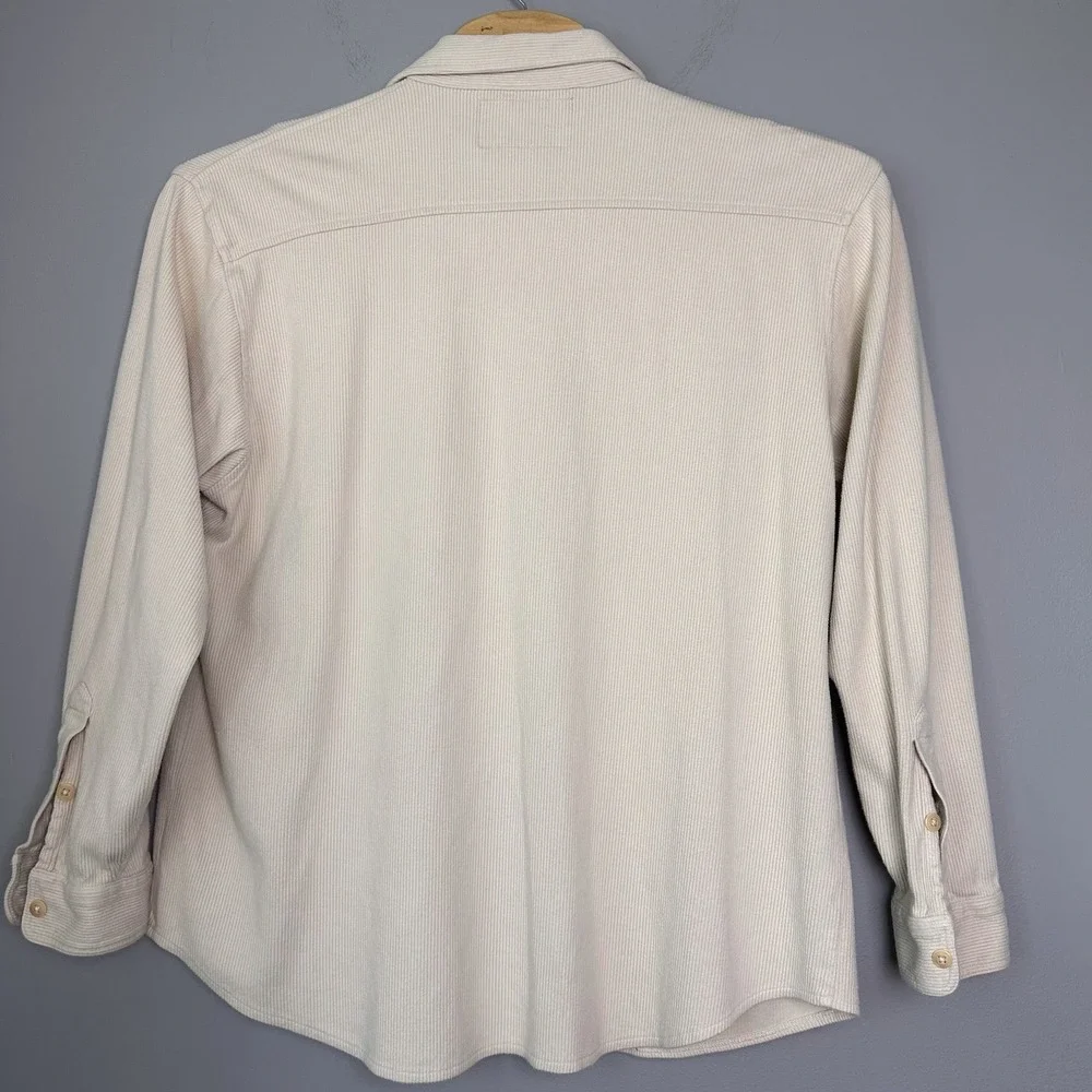 Polo Sport Ralph Lauren Shirt Men XL Ribbed Cotton Button‎ Up Pocket 90s Y2K